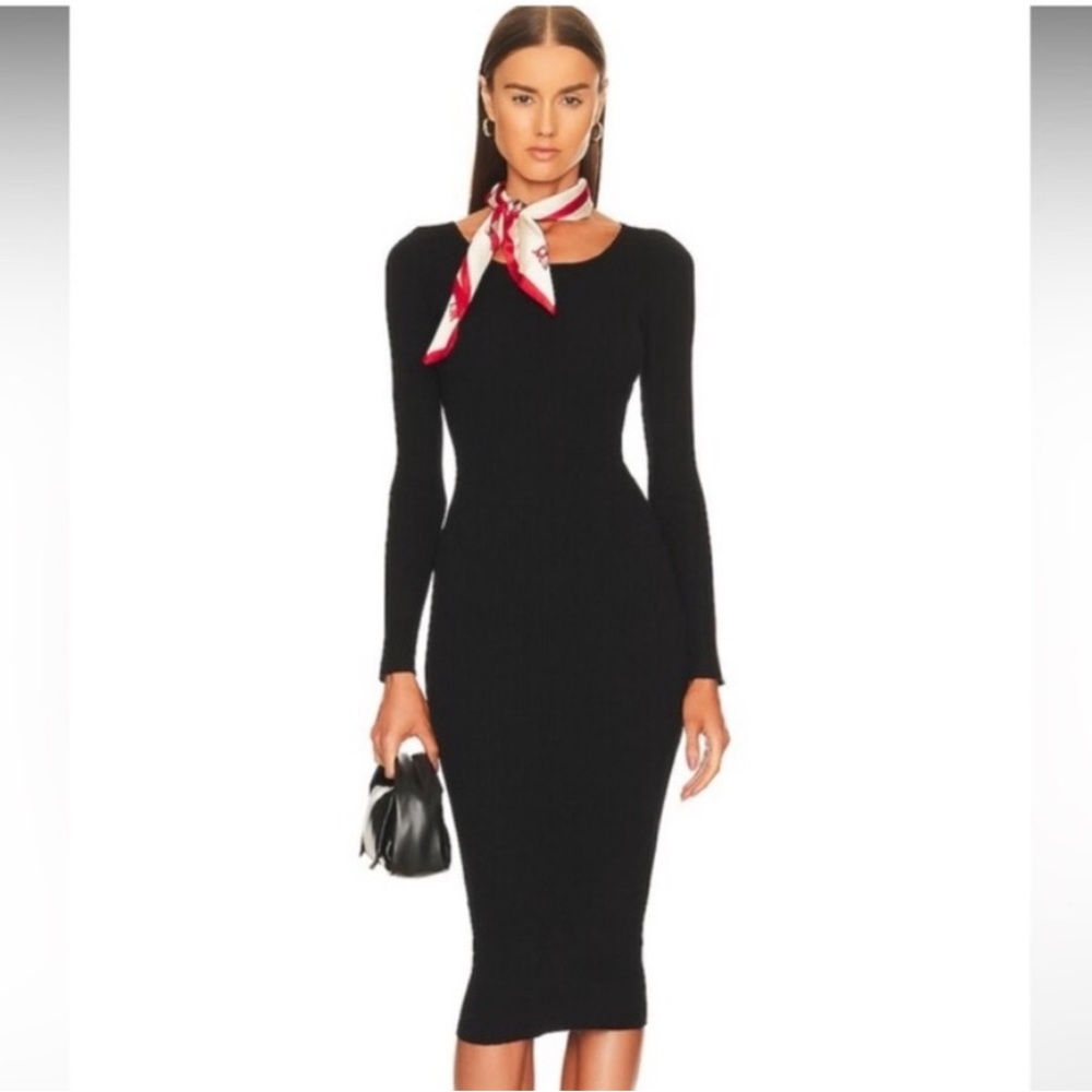 NWT REVOLVE LPA black ribbed knit midi dress